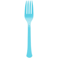 Caribbean Blue Heavyweight Plastic Forks, 50-pk