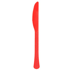 Heavy Duty Red Plastic Knives, 50-pk