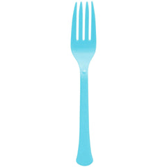 Heavy-Duty Plastic Solid Color Reusable Forks, 50-pk