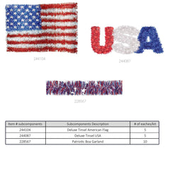 Patriotic Tinsel Decoration Kit