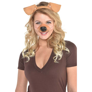 Dog Headband & Nose, Brown, One Size, 2-pk