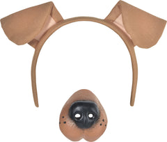 Dog Headband & Nose, Brown, One Size, 2-pk