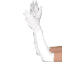 Children's Long White Costume Gloves