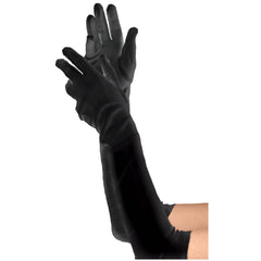 Adult Elbow Long Gloves, Black, One Size, Wearable Costume Accessory