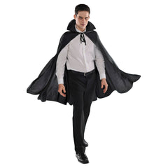 Adult Vampire Cape with Hood, Black, One Size, Wearable Costume Accessory
