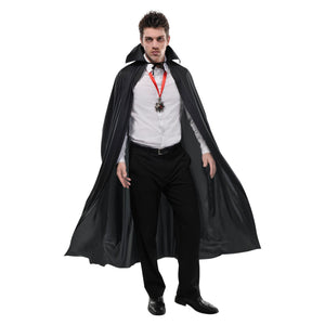 Adult Vampire Cape with Collar, Black, One Size, Wearable Costume Accessory