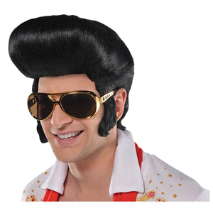 50s Rock & Roll Wig, Black, Adult