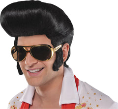 50s Rock & Roll Wig, Black, Adult
