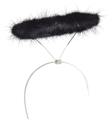 Marabou Halo Dark Angel Headband, Black, One Size