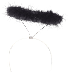 Marabou Halo Dark Angel Headband, Black, One Size