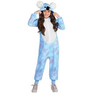Kids' Koala Blue Jumpsuit with Hood, Child Medium 8-10