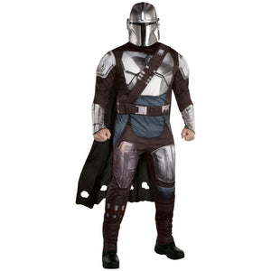 Men's Disney Star Wars Mandalorian Black Jumpsuit with Mask, Assorted Sizes