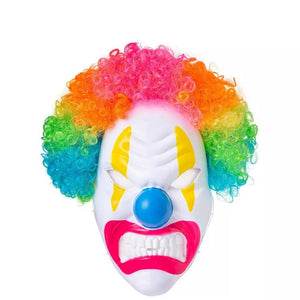 Neon Circus Light-Up Clown Mask, Hair, One Size