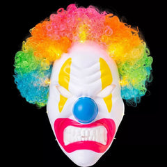 Neon Circus Light-Up Clown Mask, Hair, One Size