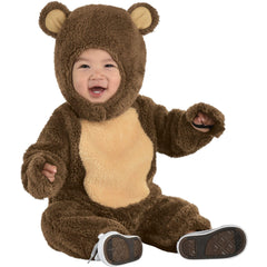 Toddler Teddy Bear Brown Jumpsuit with Hood, Infant 18-24