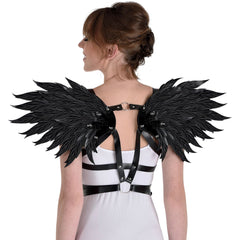 Black Club Wing Harness, Wearable Costume Accessory
