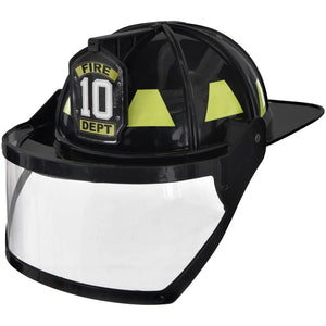 Adult Black Firefighter Helmet, One Size