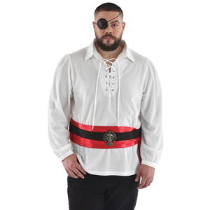 Men's Ivory Pirate Costume Shirt, Assorted Sizes