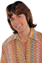 1970s Heartthrob Wig, Brown, One Size