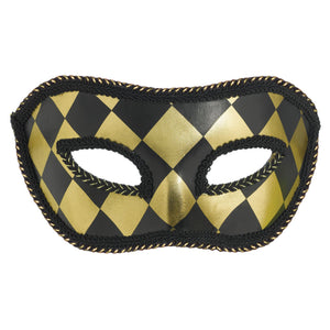 DC Birds of Prey Harlequin Masquerade Mask, Black/Gold, One Size