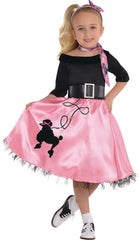 Kids' Pink Ladies Black/Pink Dress, Headband, Scarf, Child Small 4-6