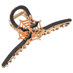 Black Glitter Spider Web, Bat Claw Clip