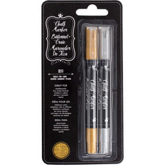 Erasable Gold & Silver Chalk Markers, 2-pc