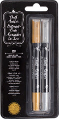 Erasable Gold & Silver Chalk Markers, 2-pc