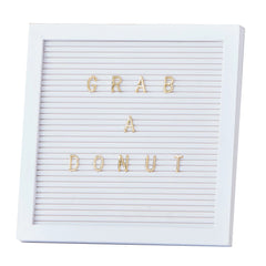 Peg Board Sign with Letters, White/Gold, 8-inch, for Wedding