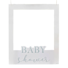 Baby Shower Photo Booth Frame, White/Silver, 22.5-inch