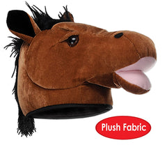 Plush Horse Head Hat - Perfect for Derby Day Festivities