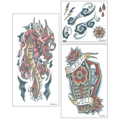 Red Dragon Tattoo Sleeve Set - 2 Pack