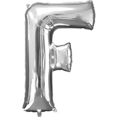Silver Letter F Foil Balloon - Metallic Finish