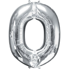 Silver Foil Letter O Balloon - Metallic Super Shape