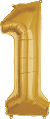 50-Inch Gold Number 1 Foil Balloon