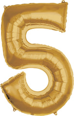50-Inch Gold Number 5 Foil Balloon