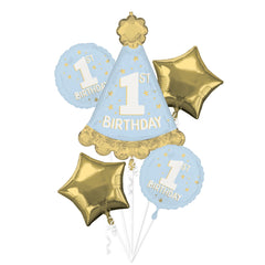 Little Mister 1st Birthday Balloon Bouquet, 5-pcs
