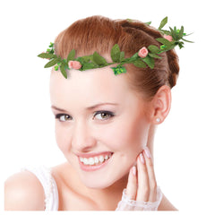 Mint to Be Flower Crown Headband, Green/Pink, One Size - Case of 48