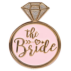 The Bride Diamond Ring Enamel Pin, Gold, 2 inch - Pack of 8