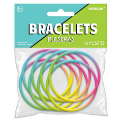 Awesome 80s Rubber Gradient Bracelets, Rainbow, One Size, 16-pk - Pack of 12