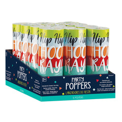 Hip Hip Hooray Confetti Party Poppers, 12-ct - Case of 24