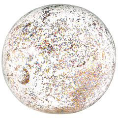 Glitter Sparkle Inflatable Beach Balls, Clear, 13-inch, 4-ct - Case of 36