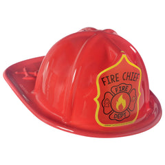 First Responders Fireman Plastic Hat, Red, One Size - Pack of 12