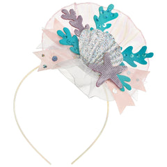 Shimmering Mermaids Seashell Fabric & Plastic Headband - Case of 48