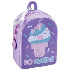 So Sweet Ice Cream Unicorn Backpack Clip-On, Purple, Party Favor - Pack of 10