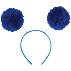 Fuzzy Head Bopper Pom Pom Headband, Assorted Colours, One Size, 9-pk