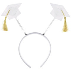Graduation Cap Headbopper, White - Pack of 12