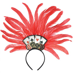 Casino Deluxe Feather Headband, 1-pk - Case of 48