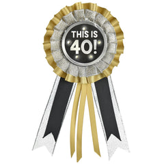 Black & Gold This is 40 Award Ribbon - Case of 48
