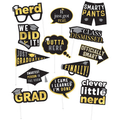 Graduation Party Photo Booth Props Kit - Pack of 3